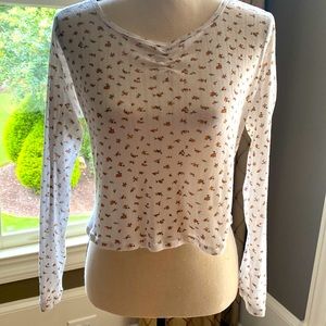 Altar’d State  floral long sleeve crop T-shirt